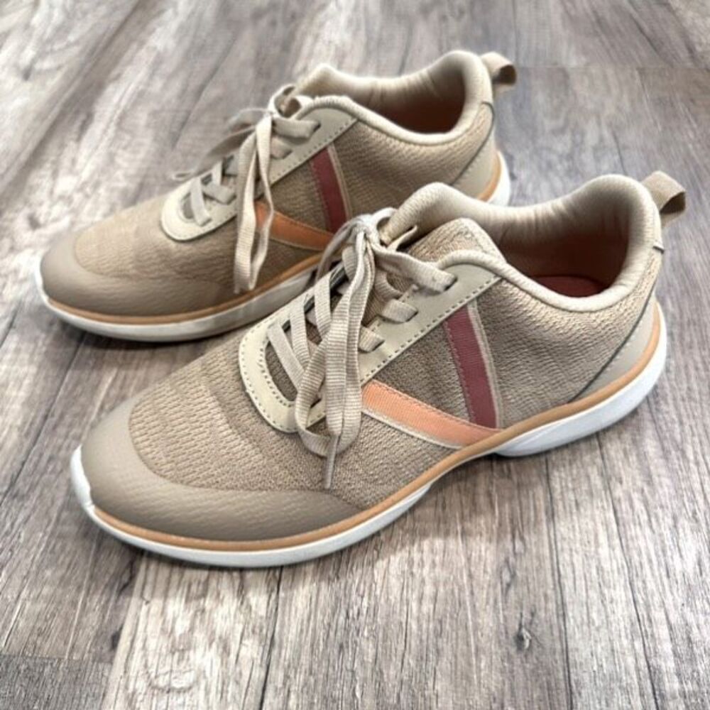 Vionic Shoes Womens Vortex Jolisa Lace Up Knit Athletic Sneakers Semolina Size 6